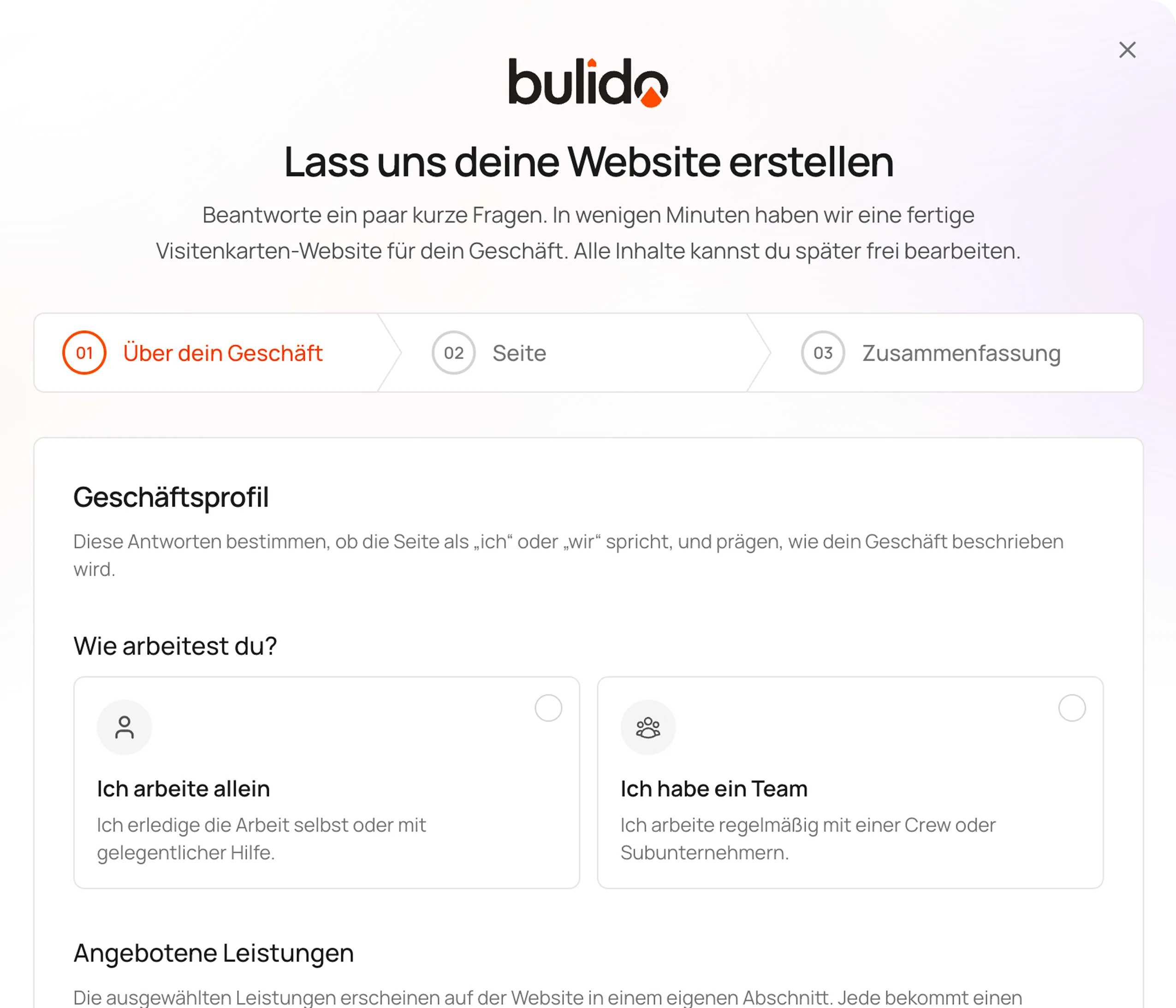Einfache Einrichtung